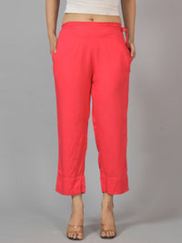 Pack Of 2 Womens Gajri And Rani Pink Ankle Length Rayon Culottes Trouser Combo