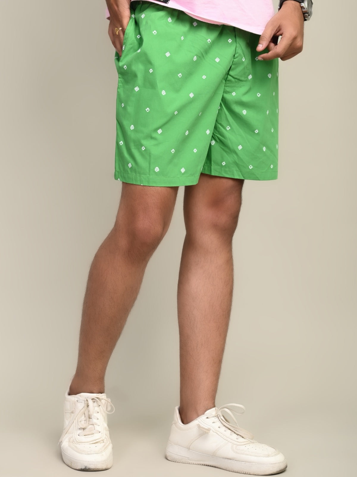 Men Green Regular Fit Printed Cotton Boxer