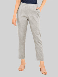 Women Solid Grey South Cotton Trouser