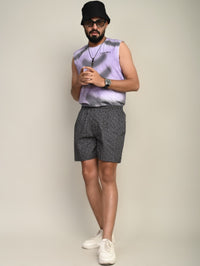 Pack Of 2 Grey And White Mens Printed Shorts Combo