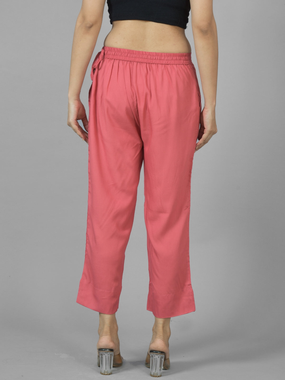 Pack Of 2 Womens Maroon And Mauve Pink Ankle Length Rayon Culottes Trouser Combo