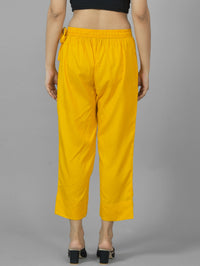 Pack Of 2 Womens Mustard And Wine Ankle Length Rayon Culottes Trouser Combo
