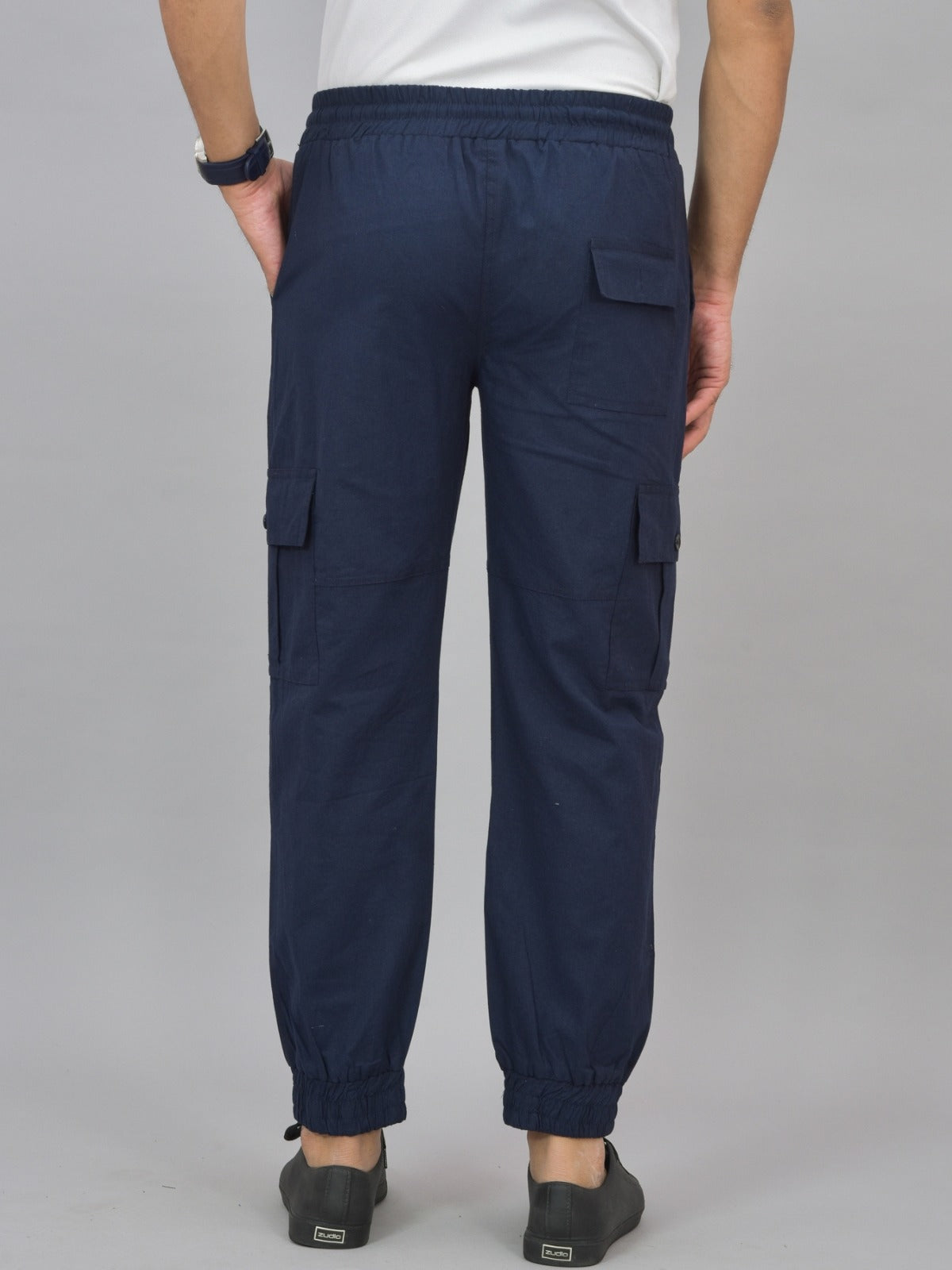 Buy Gray and Navy Blue Combo of 2 Four Pocket Cargo Pants Pure Cotton for  Best Price, Reviews, Free Shipping