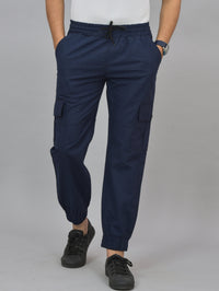 Navy Blue Airy linen Summer Cool Cotton Comfort joggers for men