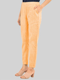 Women Solid Orange South Cotton Trouser