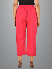 Women Solid Pink Cluottes Trouser