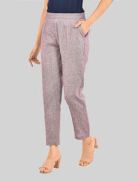 Women Solid Purple South Cotton Trouser