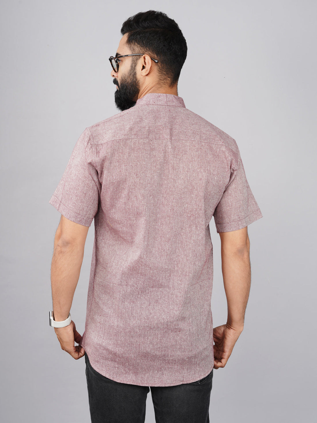 Solid Magenta Cotton Regular Fit Short Kurta