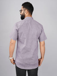 Pack Of 2 Mens Regular Fit Grey And Purple Half Sleeve Cotton Short Kurta Combo