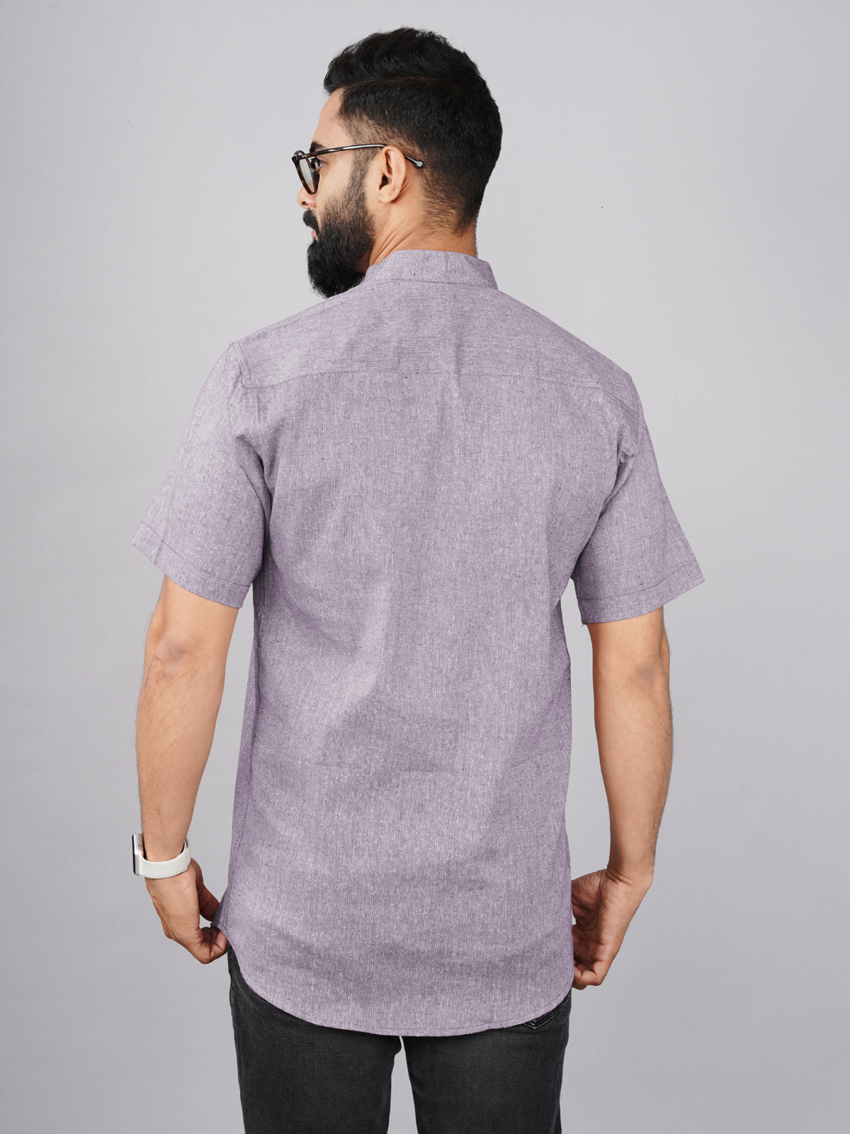 Pack Of 2 Mens Regular Fit Blue And Purple Half Sleeve Cotton Short Kurta Combo