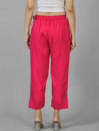 Pack Of 2 Womens Gajri And Rani Pink Ankle Length Rayon Culottes Trouser Combo