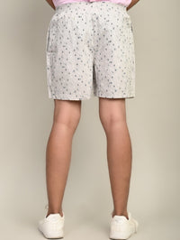 Pack Of 2 Grey And White Mens Printed Shorts Combo