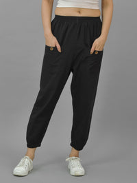 Combo Pack Of Womens Black And Grey Four Pocket Cotton Cargo Pants