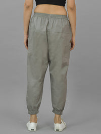 Combo Pack Of Womens Grey And White Four Pocket Cotton Cargo Pants