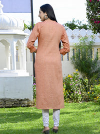 Ethnic Wear Khadi Cotton Orange Multistripe Couple Kurta Set