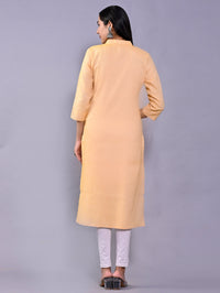 Women Solid Yellow Woven South Cotton Kurti