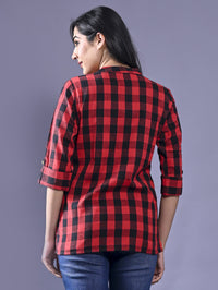 Pack Of 2 Womens Black And Red Chekerd Casual Shirt Combo